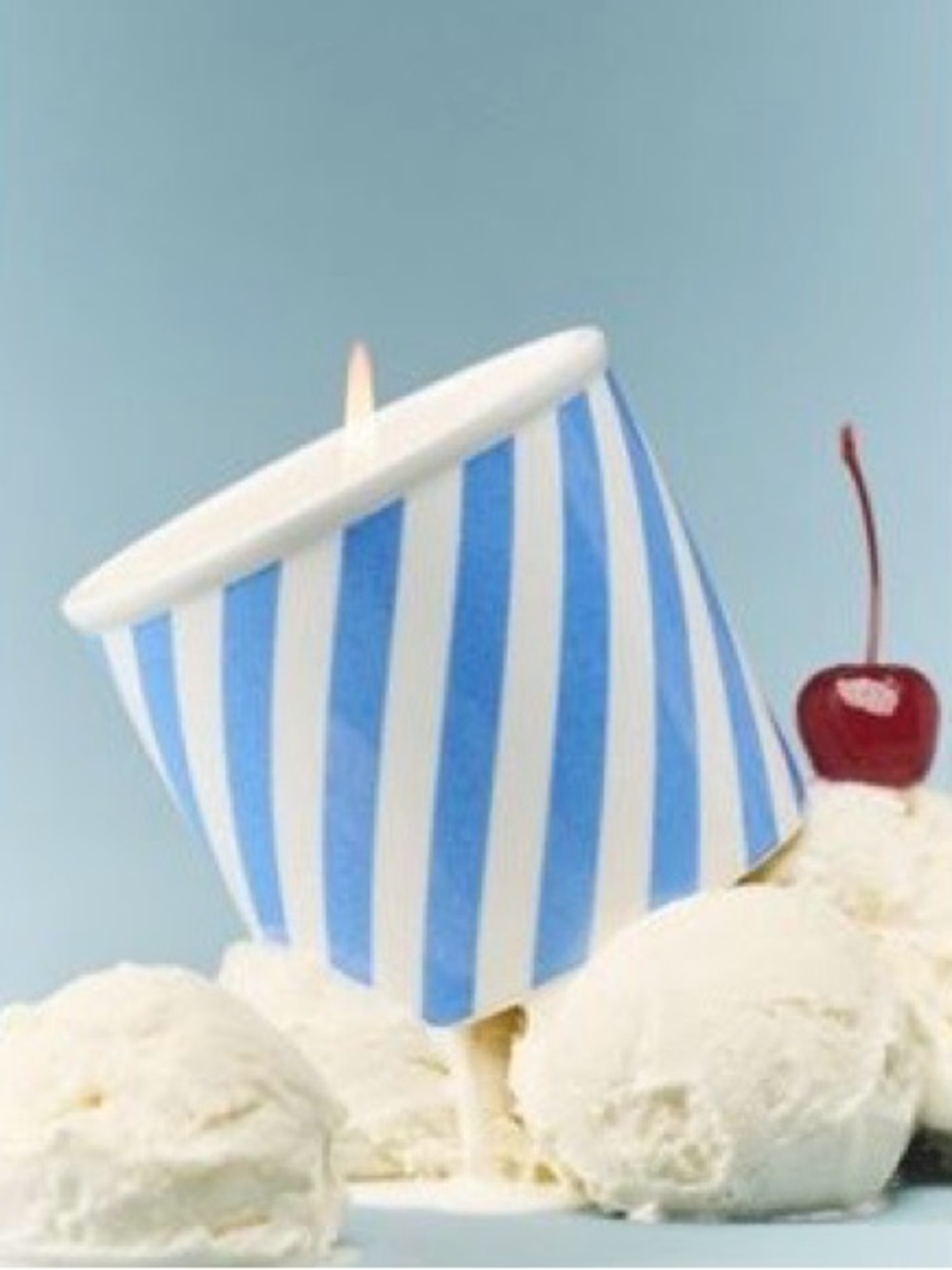 Anthropologie Gourmand Vanilla Shake Ceramic Ice Cream Pint Candle